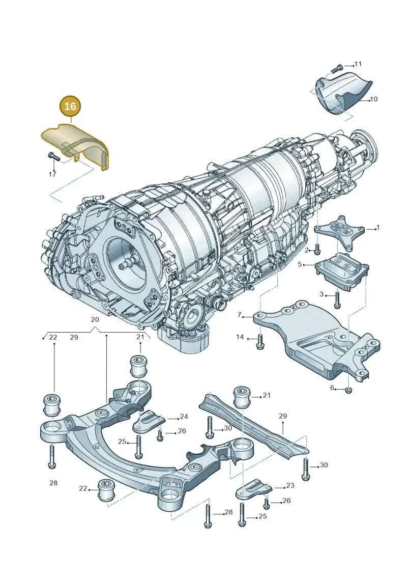4F0301325 — Audi A6 2.7 TDI (2008-2011) diagram 448399850, position 16