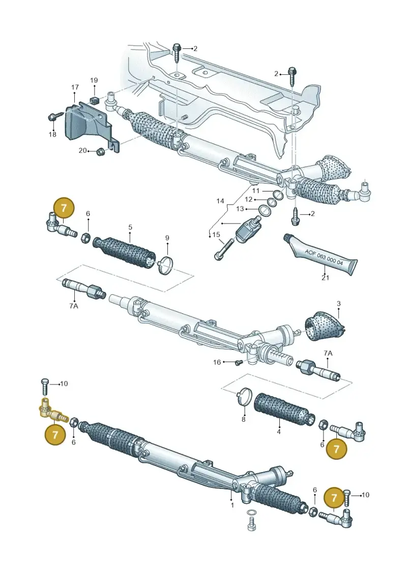 4F0419811D — Audi A6L CHINA (1999-2005) diagram 261422410, position 7