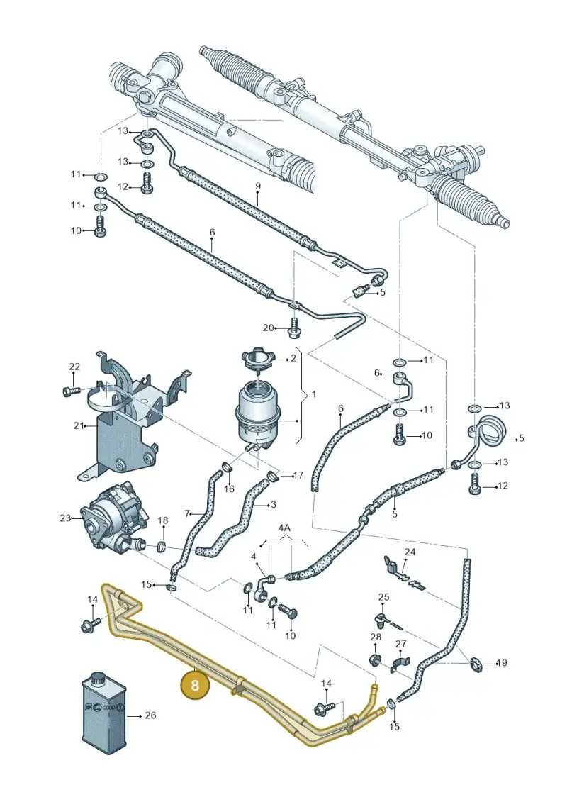 4F0422885K — Audi A6 2.7 TDI (2008-2011) diagram 448422500, position 8