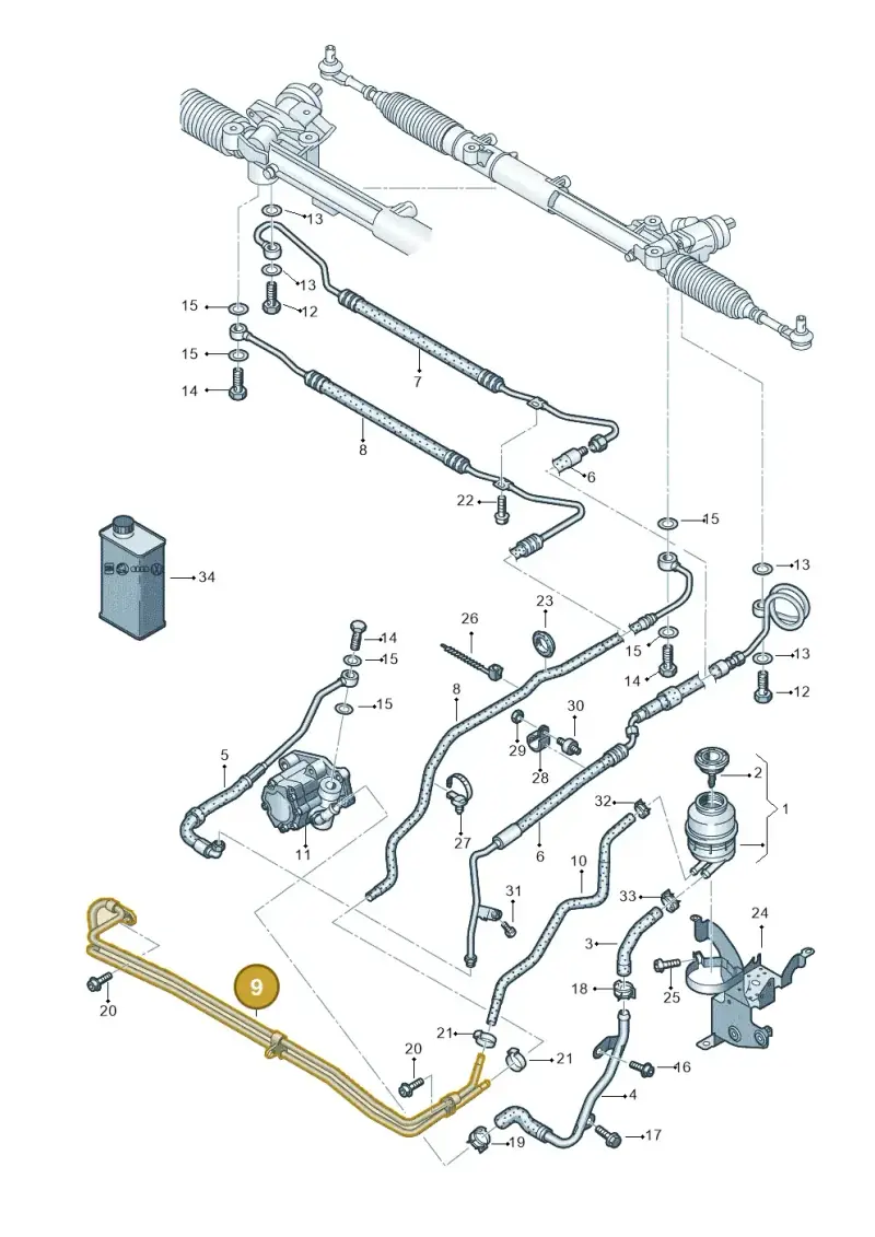 4F0422885K — Audi A6 2.7 TDI (2008-2011) diagram 448422800, position 9