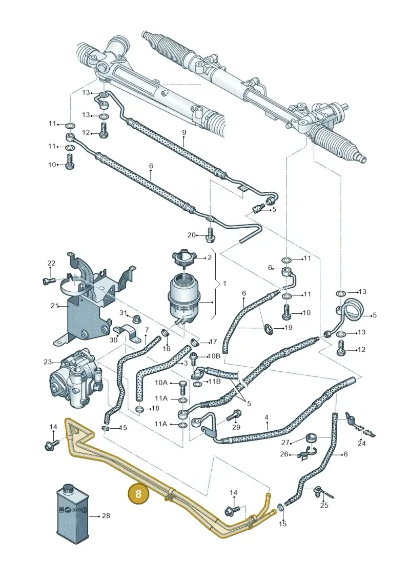 4F0422885K — Audi A6 2.7 TDI (2008-2011) diagram 448422700, position 8