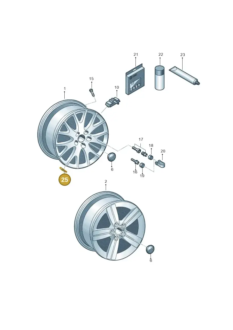 4F0601186 — Audi TT Coupe/Roadster 08> (2007-) diagram 609601700, position 25