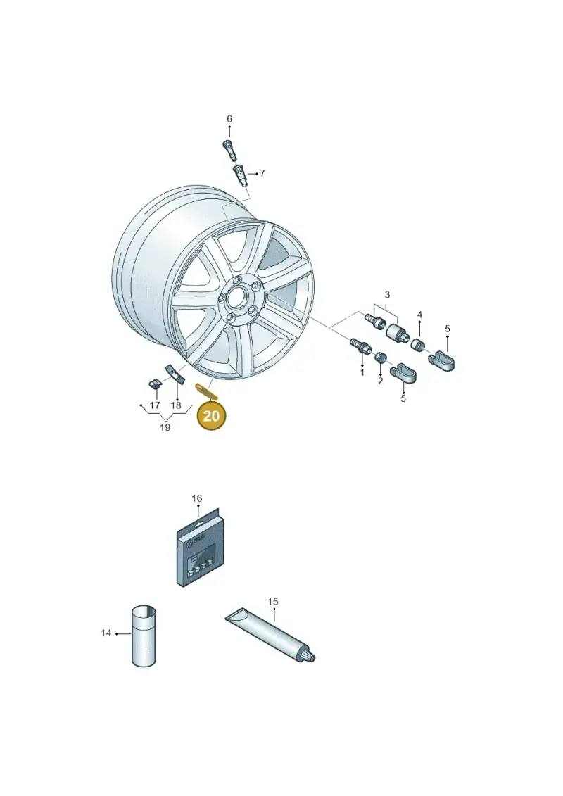 4F0601188A — Audi A1 Sportback (2018-2025) diagram 745601200, position 20