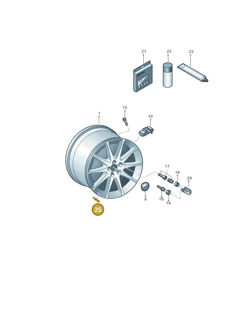 4F0601194 — Audi TT Coupe/Roadster 08> (2007-) diagram 609601600, position 25