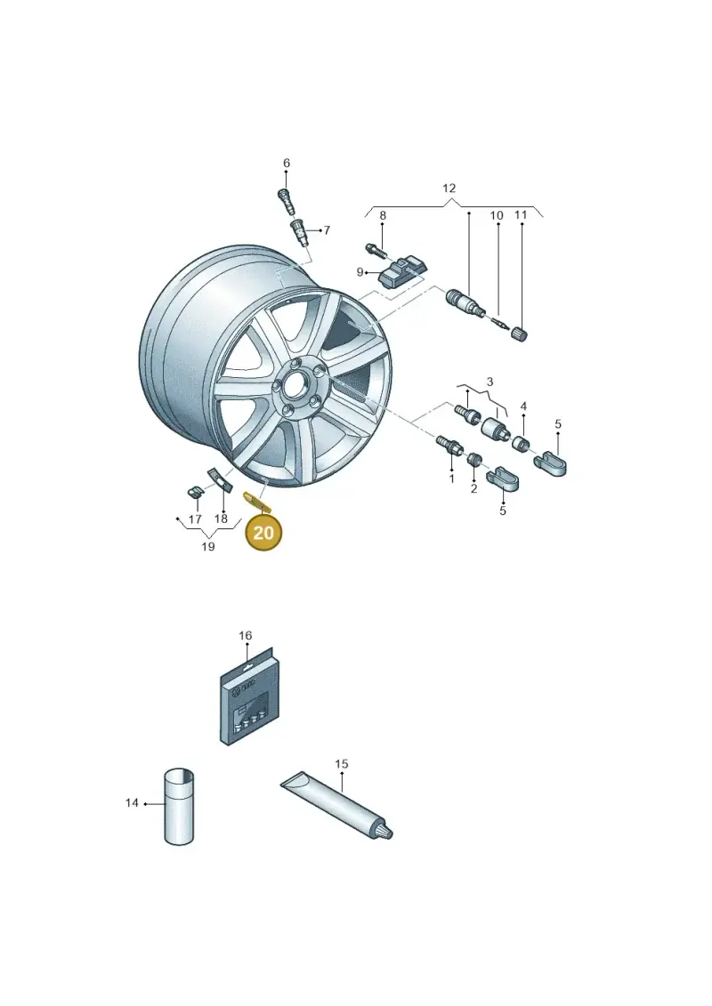 4F0601194 — Audi A3 Sportback (2019-2025) diagram 618601200, position 20