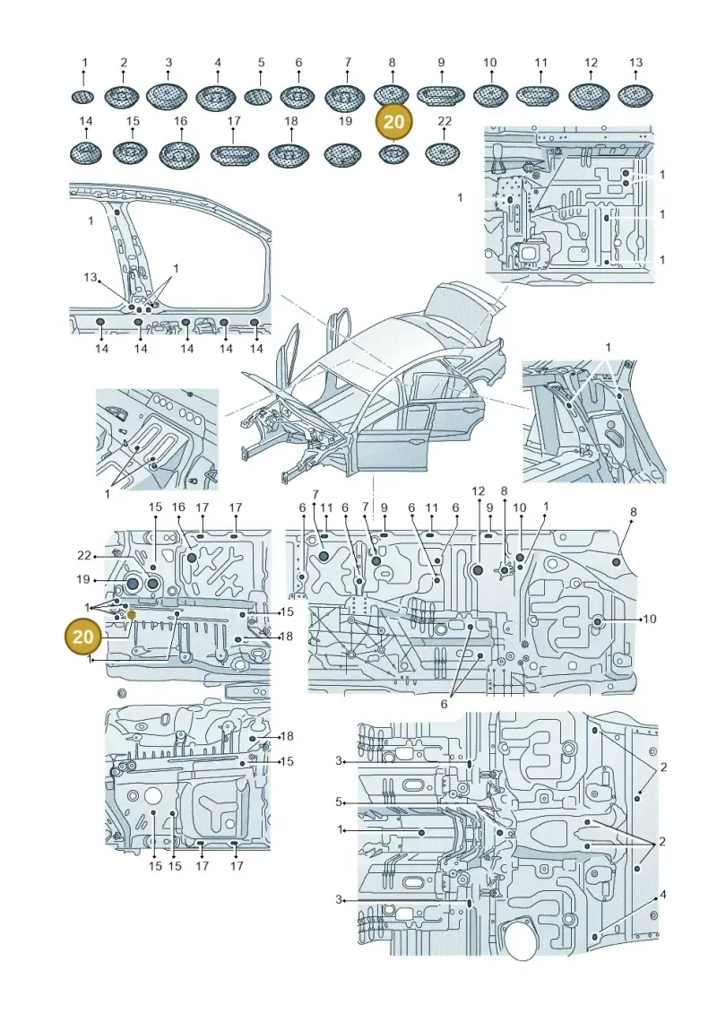 4F0803593A — Audi A8L (2017-2022) diagram 838803340, position 20