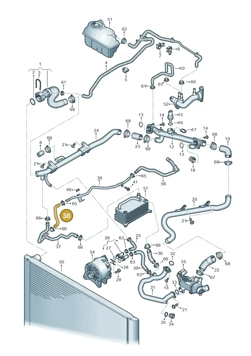 4F0819376 — Audi A6 2.7 TDI (2008-2011) diagram 448121600, position 38