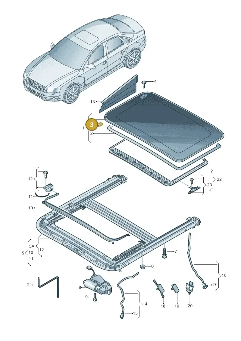 4F0877665 — Audi A5 Sportback (2011-2017) diagram 636877000, position 3