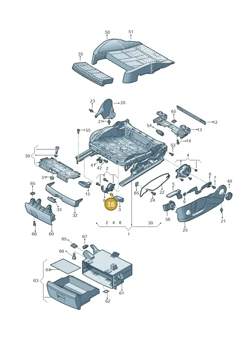 4F0881247 — Audi Q5 qu. 2.0 TDI (2012-2017) diagram 647881000, position 16