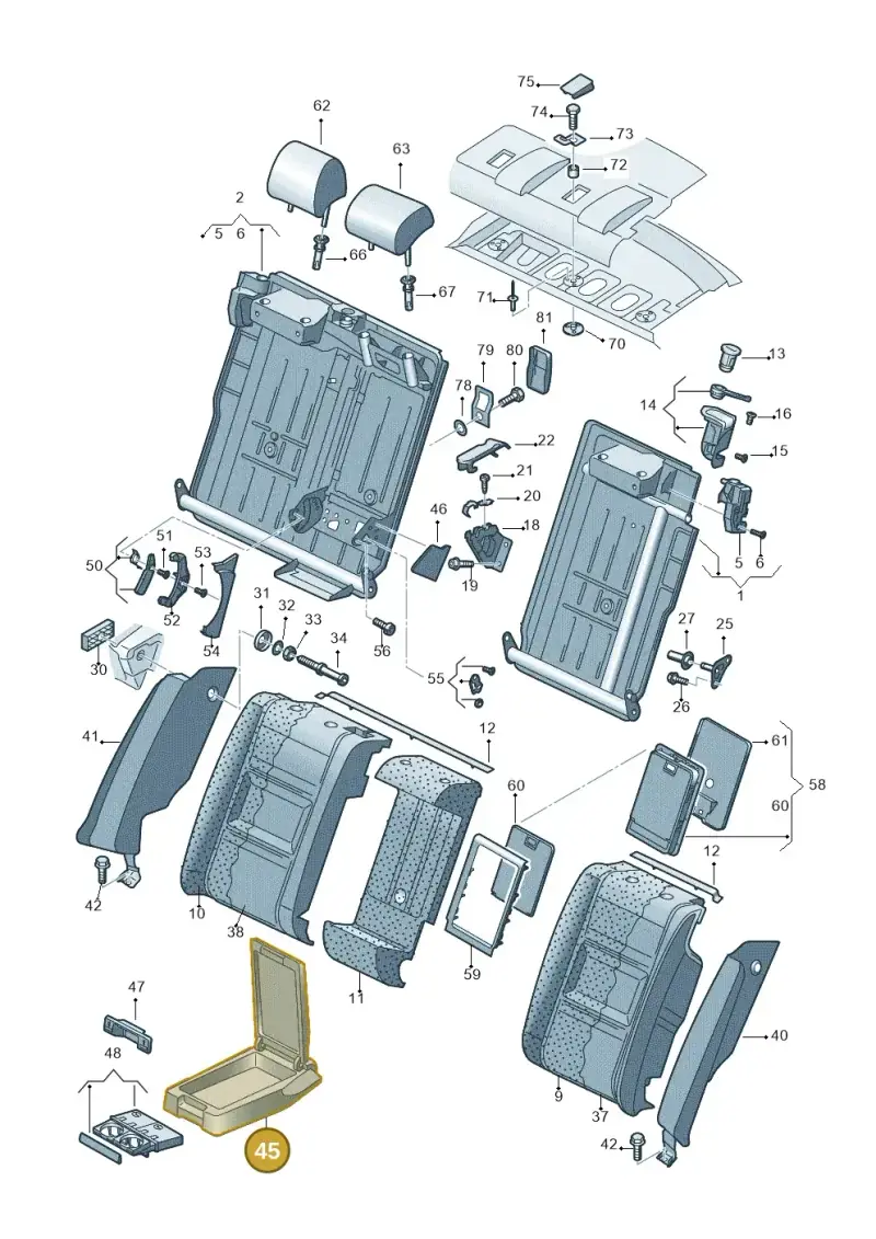 4F0885081R86R — Audi A6 2.7 TDI (2008-2011) diagram 448885700, position 45
