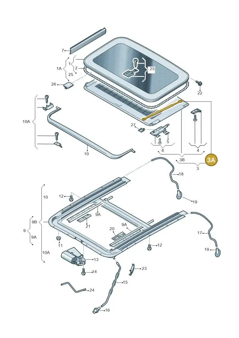 4F0898255 — Audi A6 2.7 TDI (2008-2011) diagram 448877000, position 3A