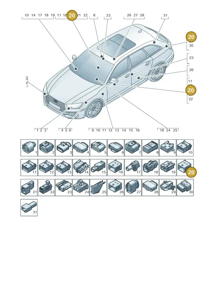 4F0937733 — Audi RS4 Avant (2017-) diagram 438971820, position 20