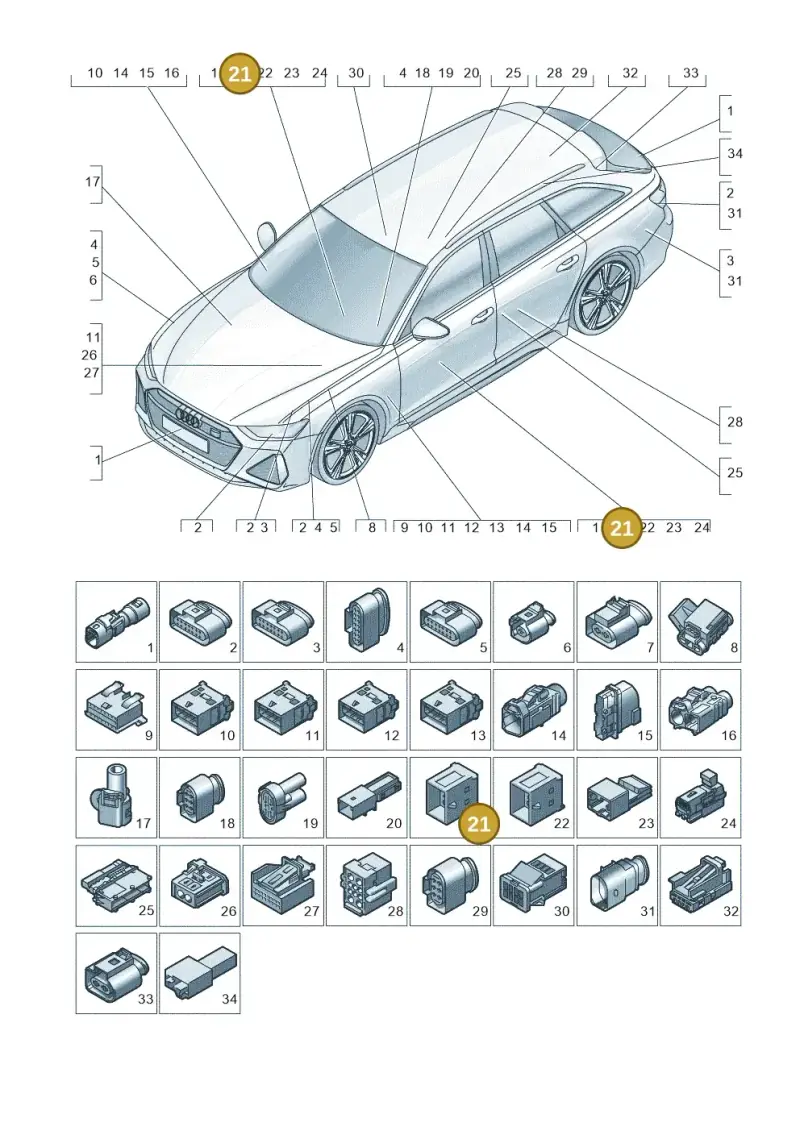 4F0937733B — Audi RS6 Avant (2019-) diagram 537971820, position 21