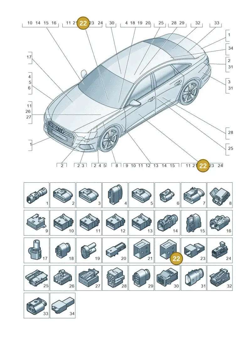 4F0937743 — Audi A6 2.0 (2018-) diagram 430971820, position 22