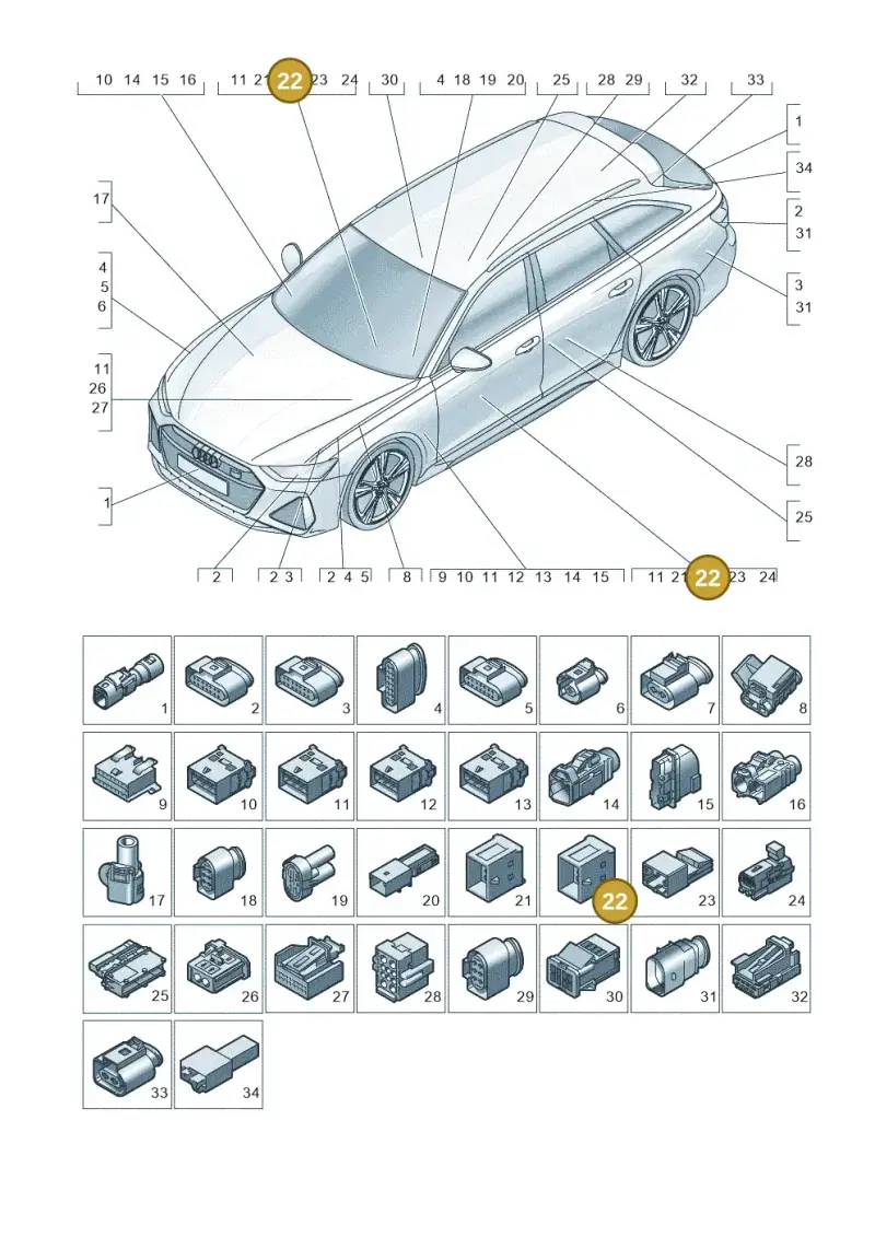 4F0937743 — Audi RS6 Avant (2019-) diagram 537971820, position 22