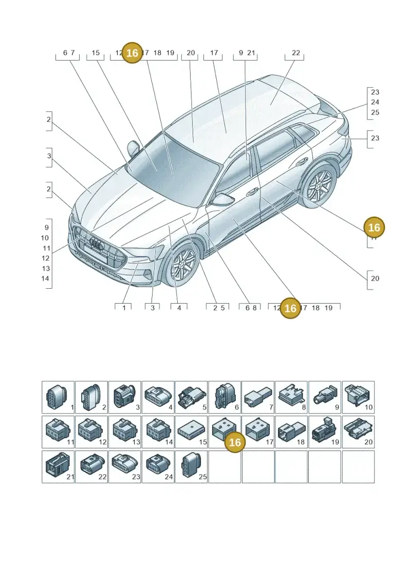 4F0937743 — Audi Q8 e-tron (2018-2020) diagram 586971820, position 16