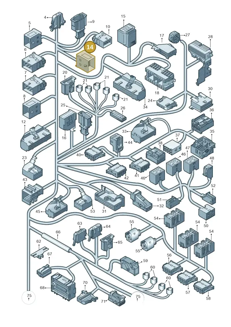 4F0937743A — Volkswagen Transp. caravelle (2011-2015) diagram 679971820, position 14