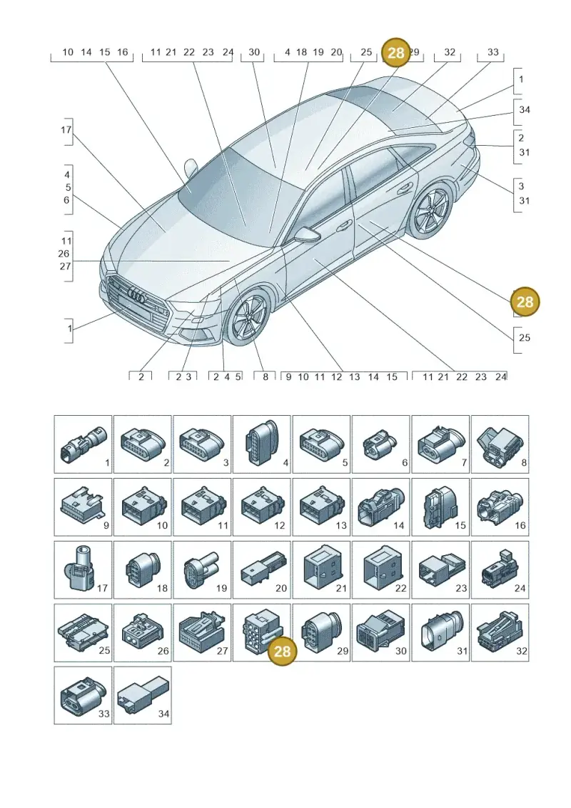 4F0937743B — Audi A6 (2018-2025) diagram 430971820, position 28