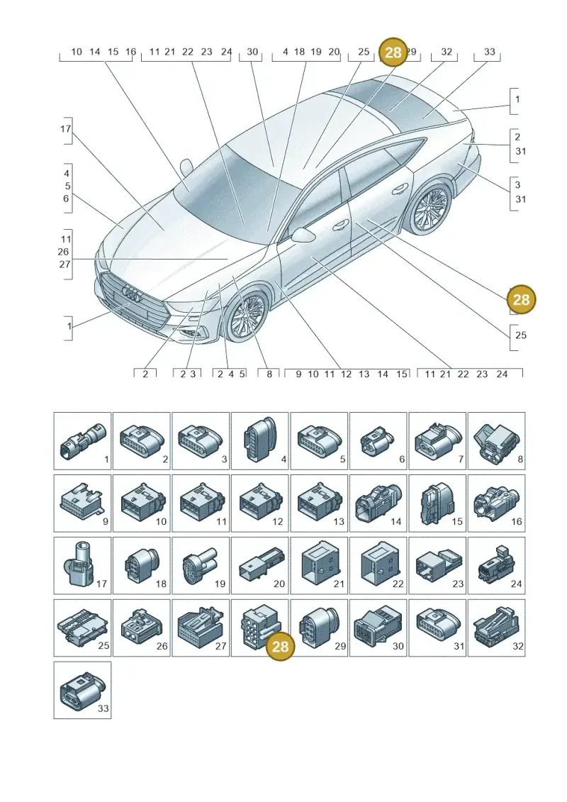 4F0937743B — Audi RS7 Sportback (2019-2025) diagram 435971820, position 28