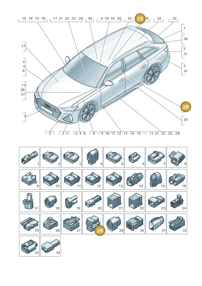 4F0937743B — Audi RS6 Avant (2019-2025) diagram 537971820, position 28