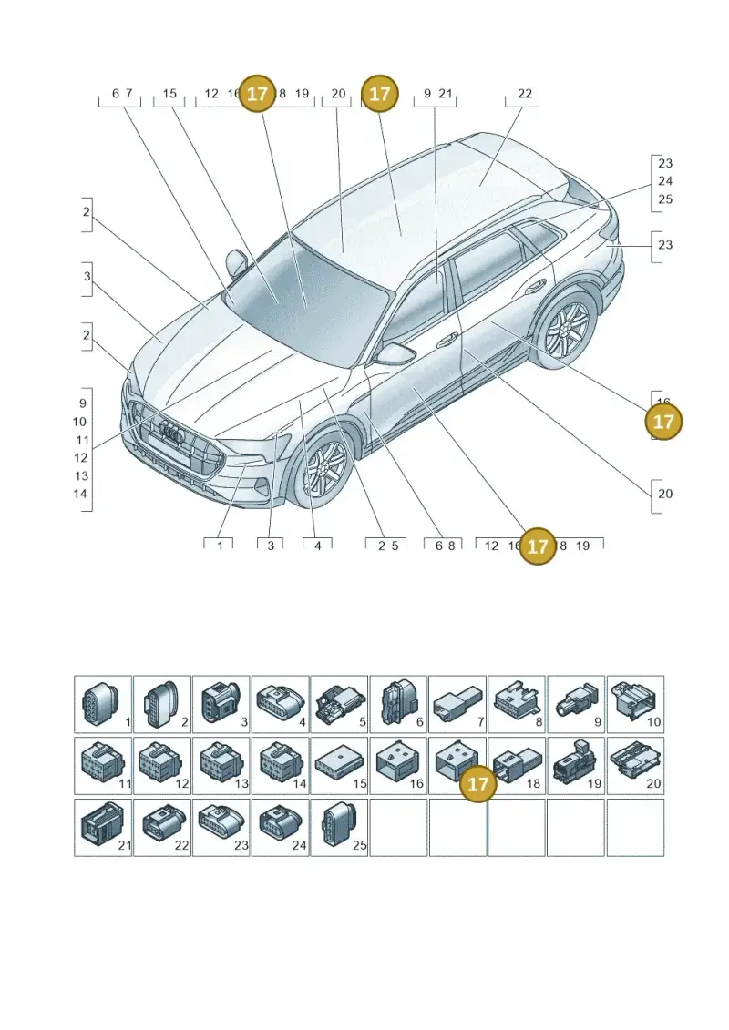 4F0937743B — Audi Q8 e-tron (2018-2025) diagram 586971820, position 17