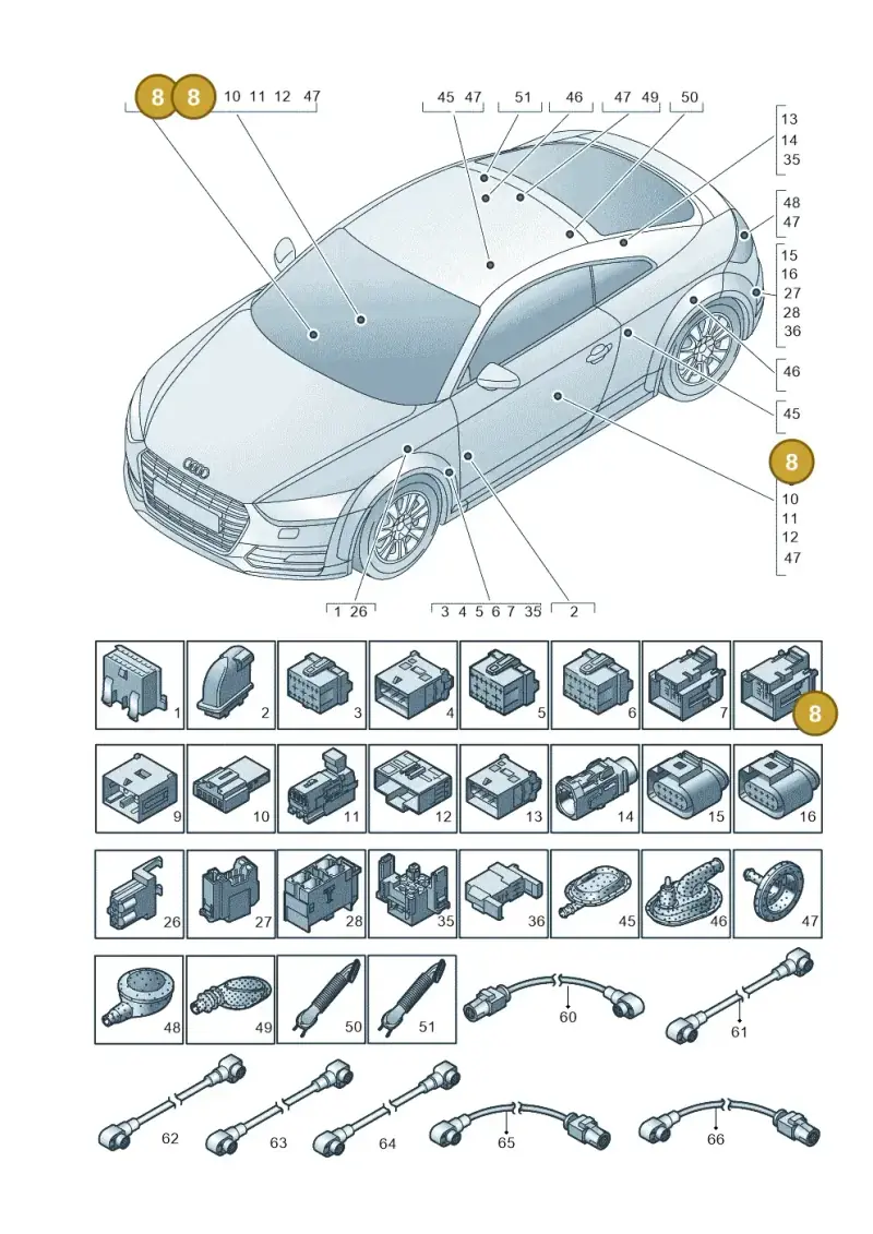 4F0937743B — Audi TT RS (2016-2023) diagram 850971790, position 8