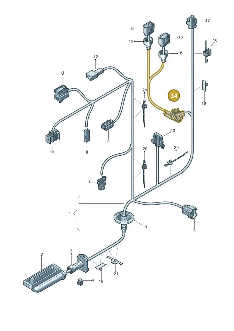 4F0971841E — Audi RS3 Limousine (2017-2020) diagram 745972330, position 14