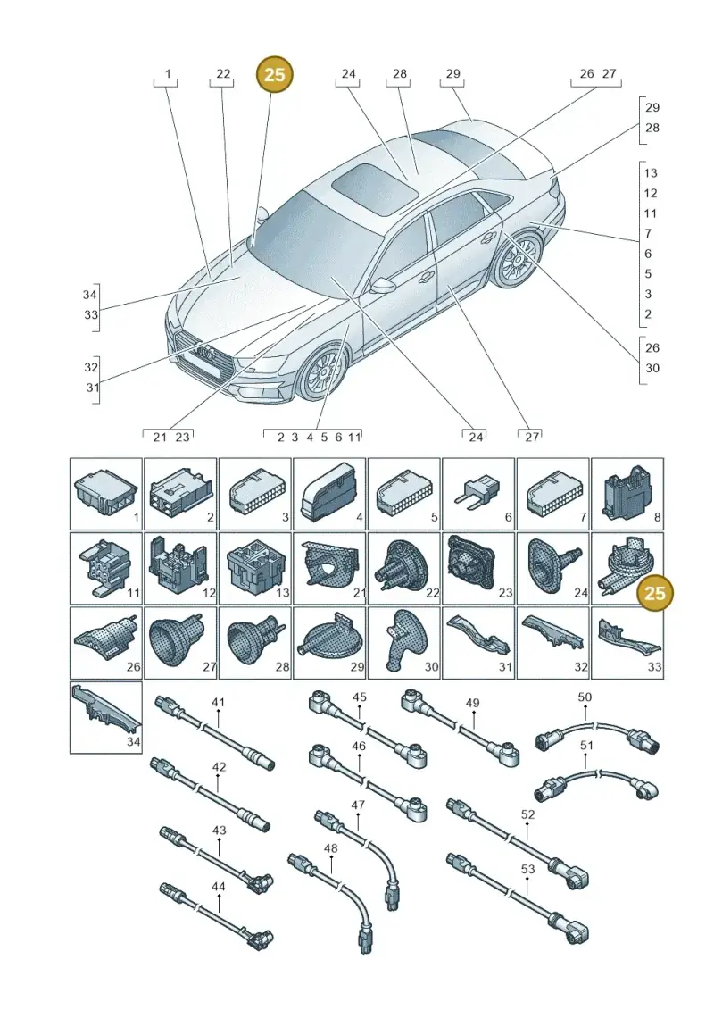 4F0971841E — Audi A4 2.0 (2015-2019) diagram 849971780, position 25