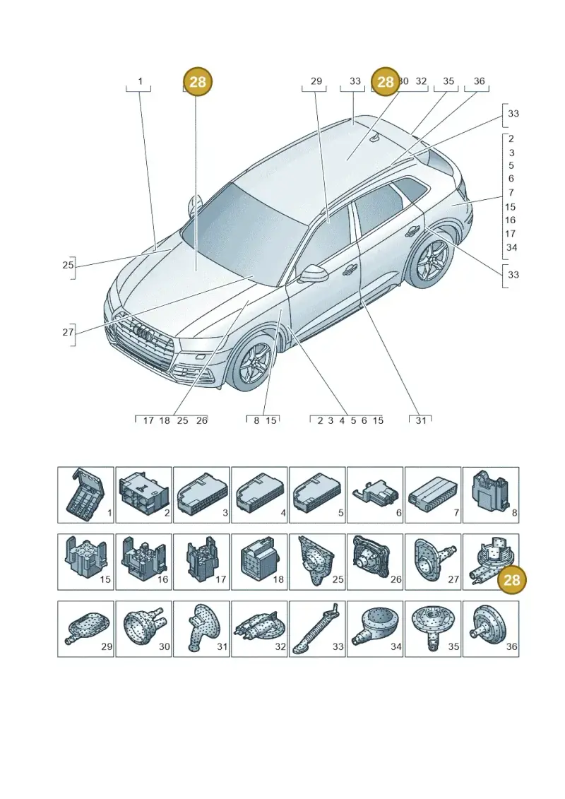 4F0971841E — Audi Q5 (2016-2020) diagram 896971780, position 28