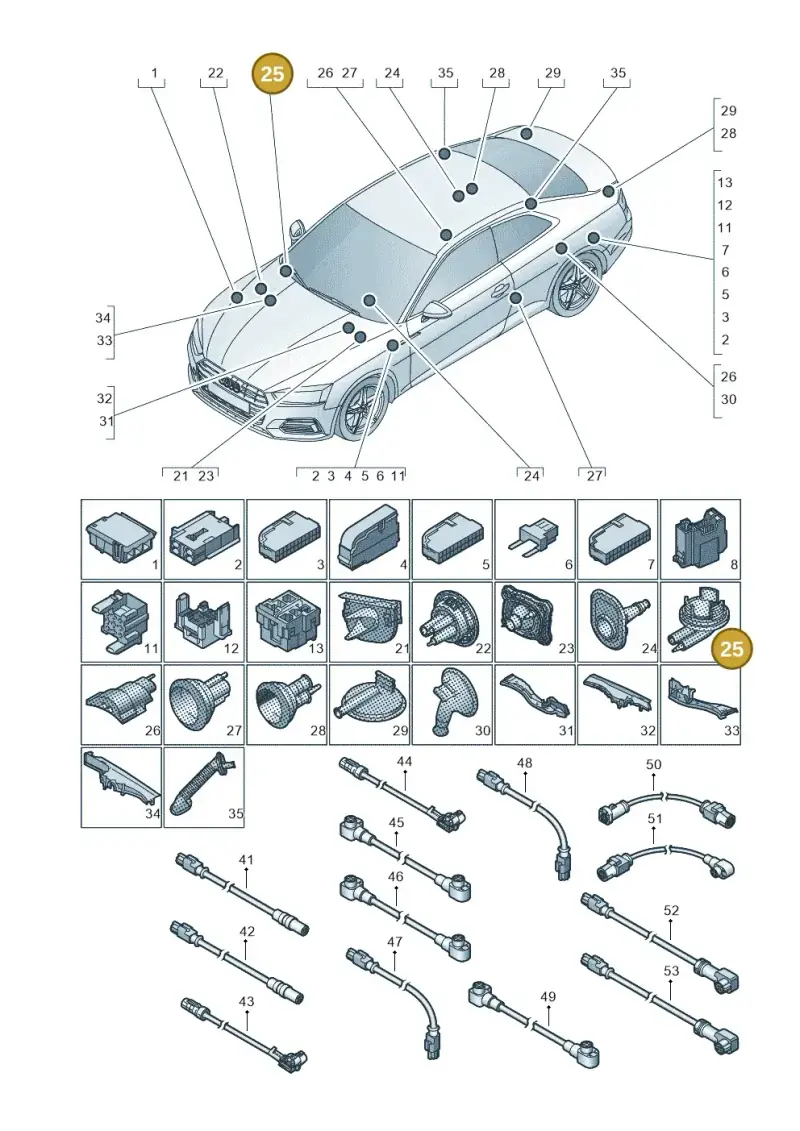 4F0971841E — Audi RS5 Sportback (2017-) diagram 897971780, position 25