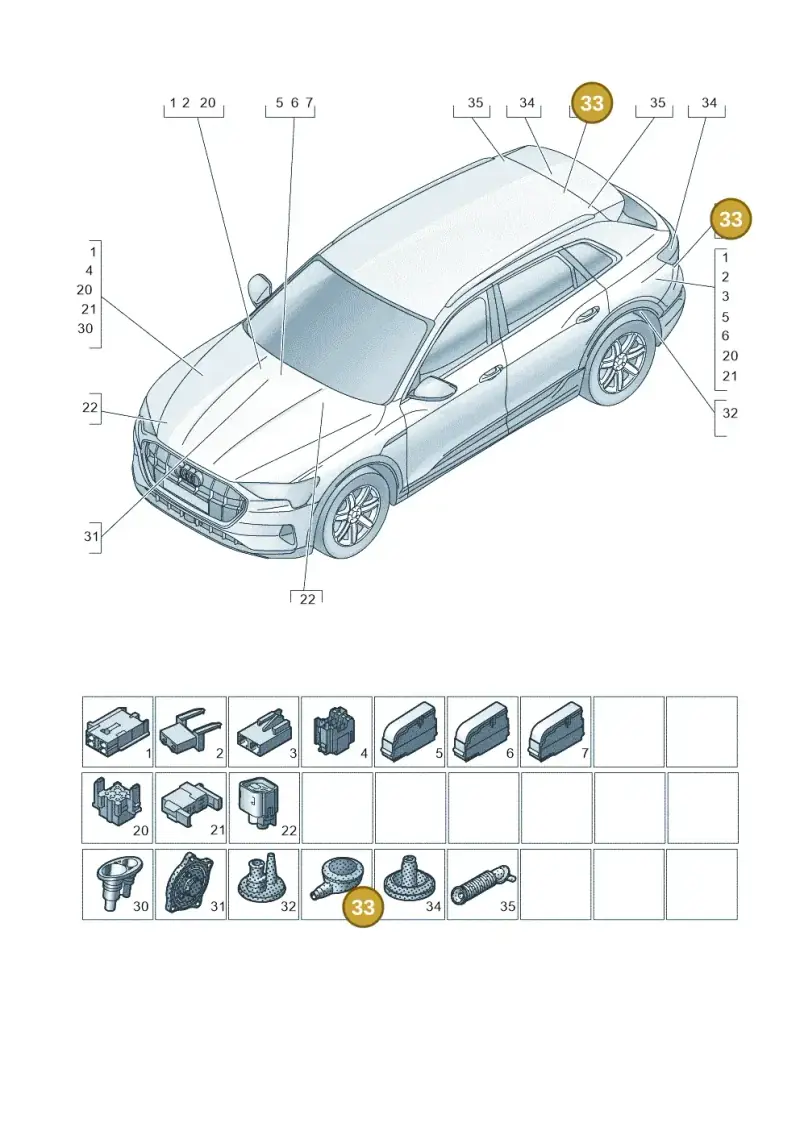 4F0971841F — Audi Q8 e-tron (2018-2025) diagram 586971810, position 33
