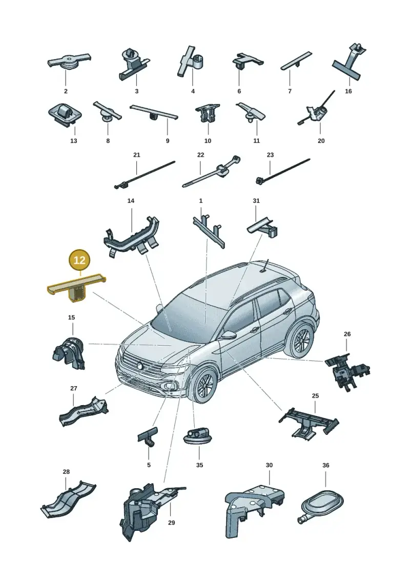 4F0971848G — Volkswagen T-Cross 1,0 (2019-) diagram 581971083, position 12