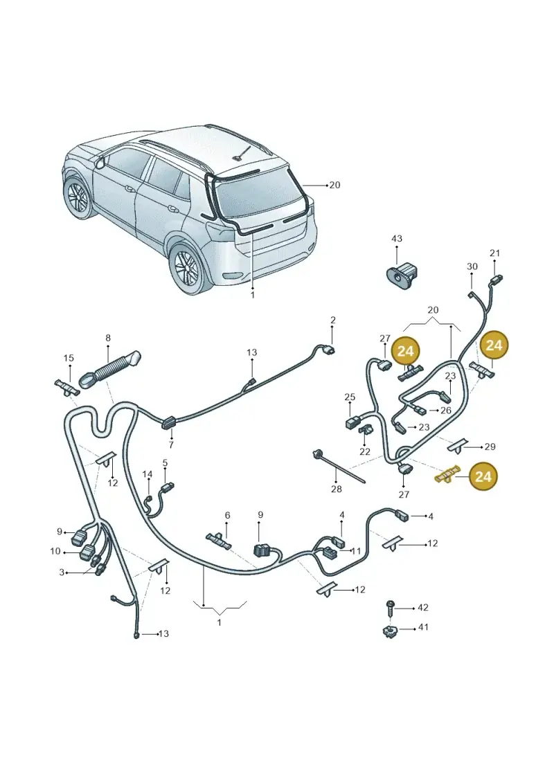4F0971848G — Volkswagen T-Cross 1,0 (2019-) diagram 581972050, position 24