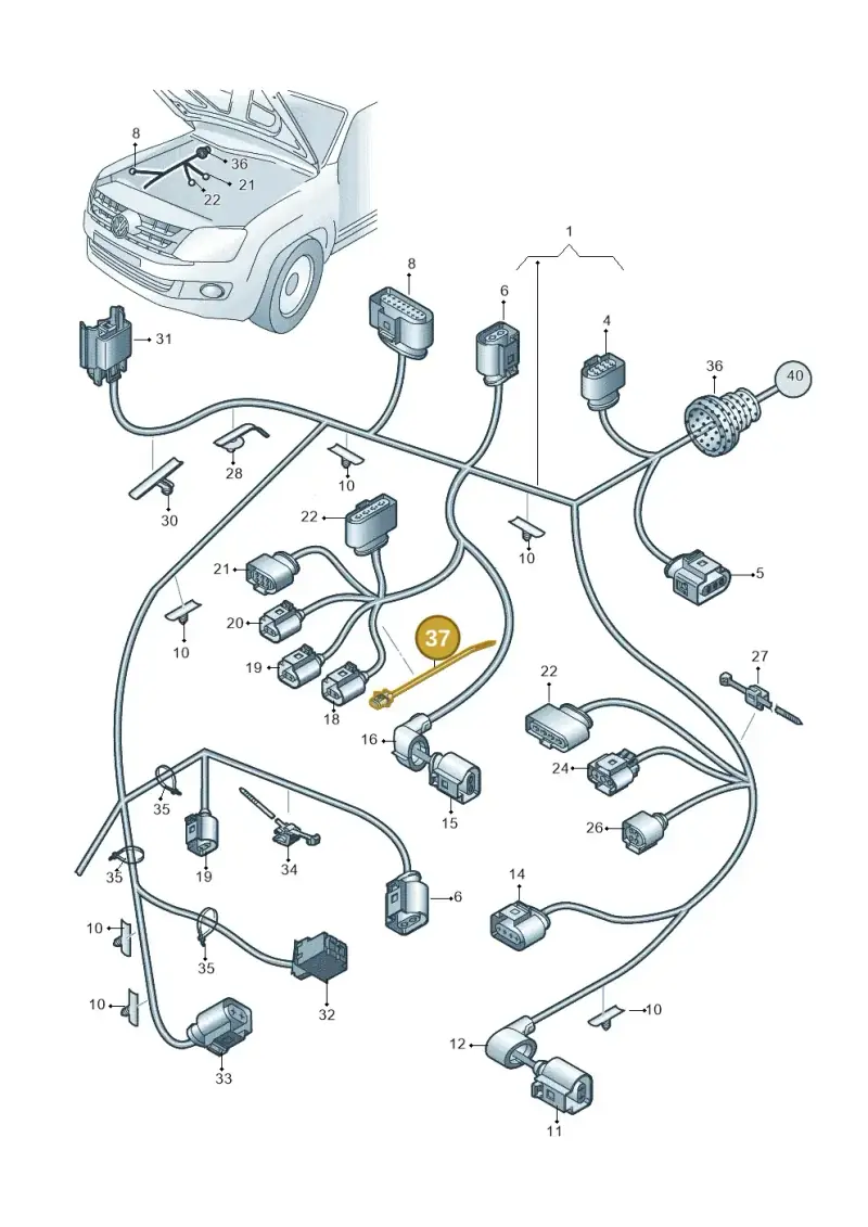 4F0971850 — Volkswagen Amarok twin cab (2012-2016) diagram 683971820, position 37