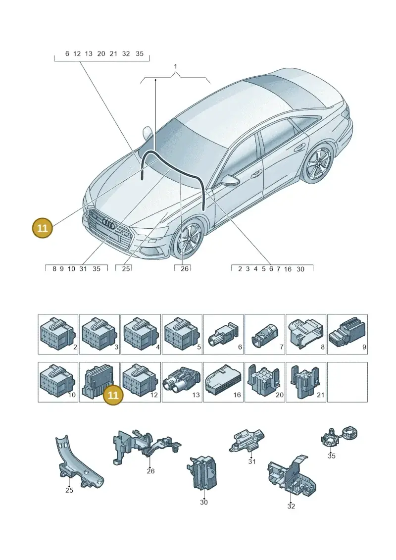 4F0972112 — Audi A6 (2018-2025) diagram 430971900, position 11