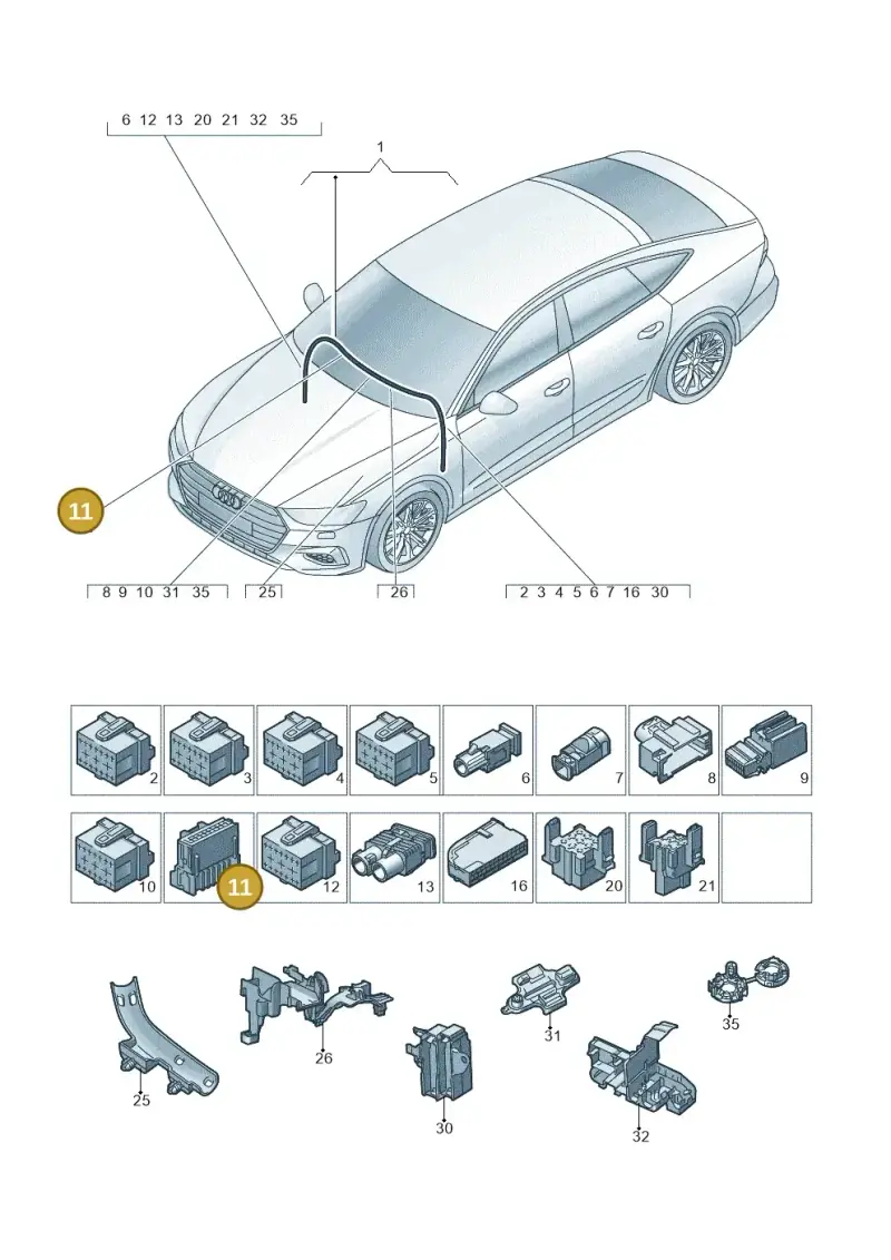 4F0972112 — Audi RS7 Sportback (2019-2025) diagram 435971900, position 11