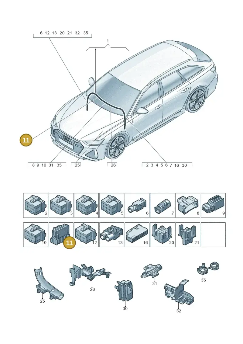 4F0972112 — Audi RS6 Avant (2019-2025) diagram 537971900, position 11
