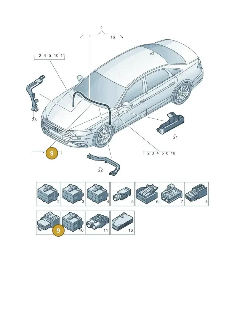 4F0972112 — Audi A8 (2017-2025) diagram 838971900, position 9