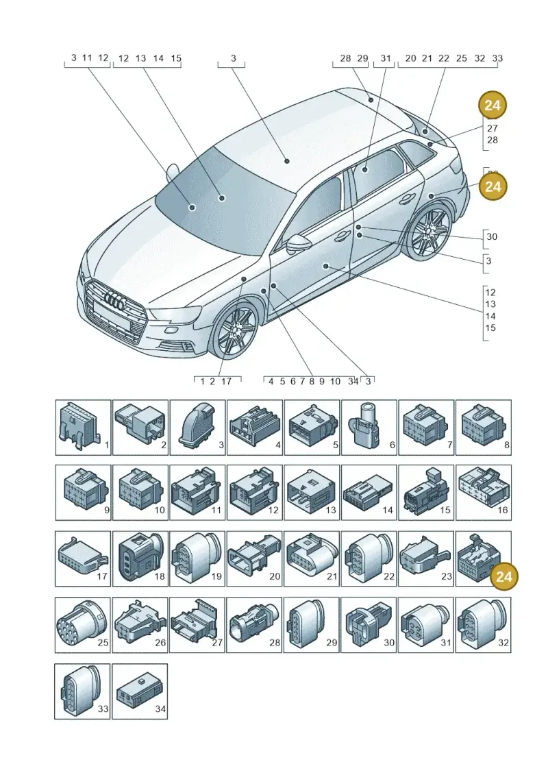 4F0972112 — Audi RS3 Limousine (2017-2020) diagram 890971790, position 24