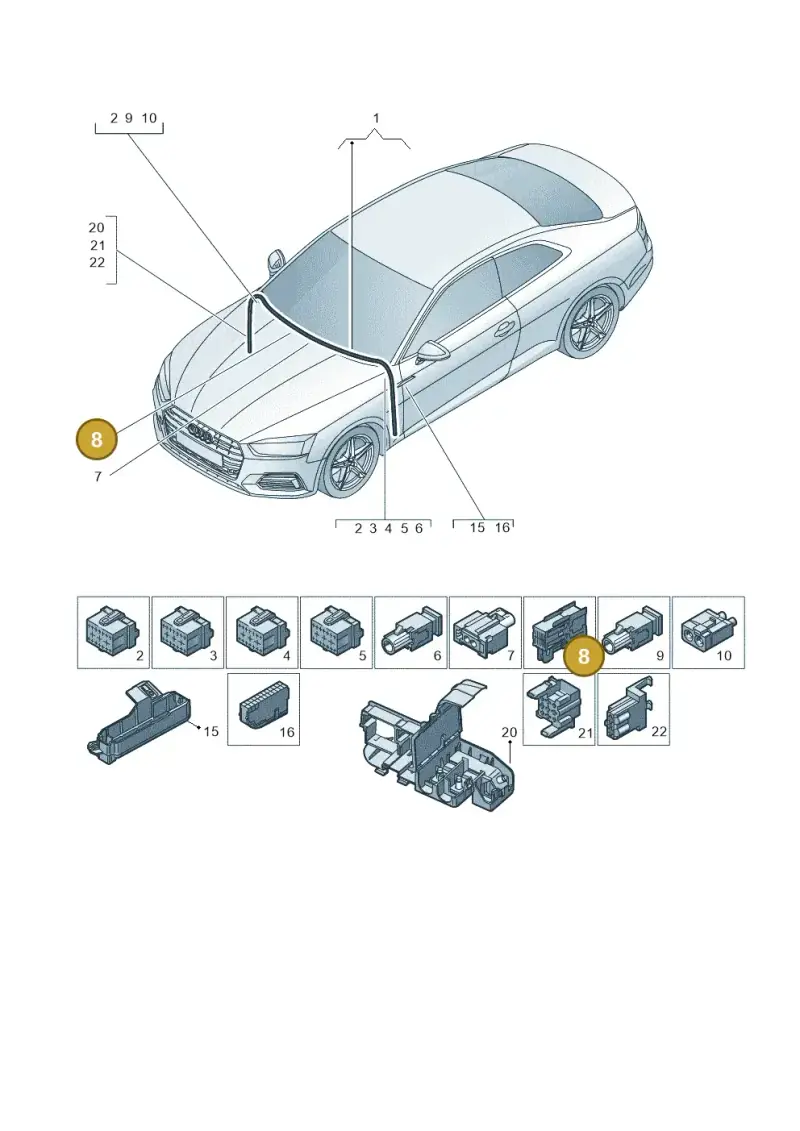 4F0972112 — Audi RS5 Sportback (2017-2025) diagram 897971900, position 8