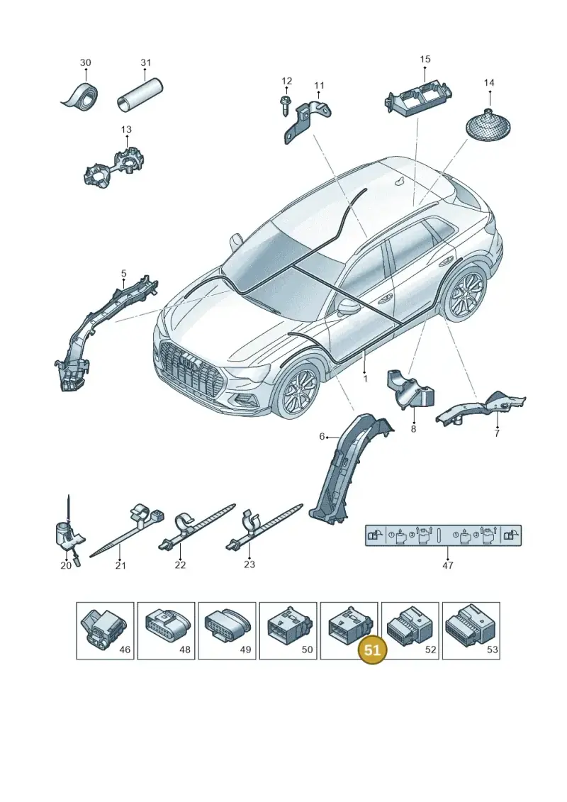 4F0972483A — Audi Q4 Sportback (2021-2022) diagram 89a971950, position 51