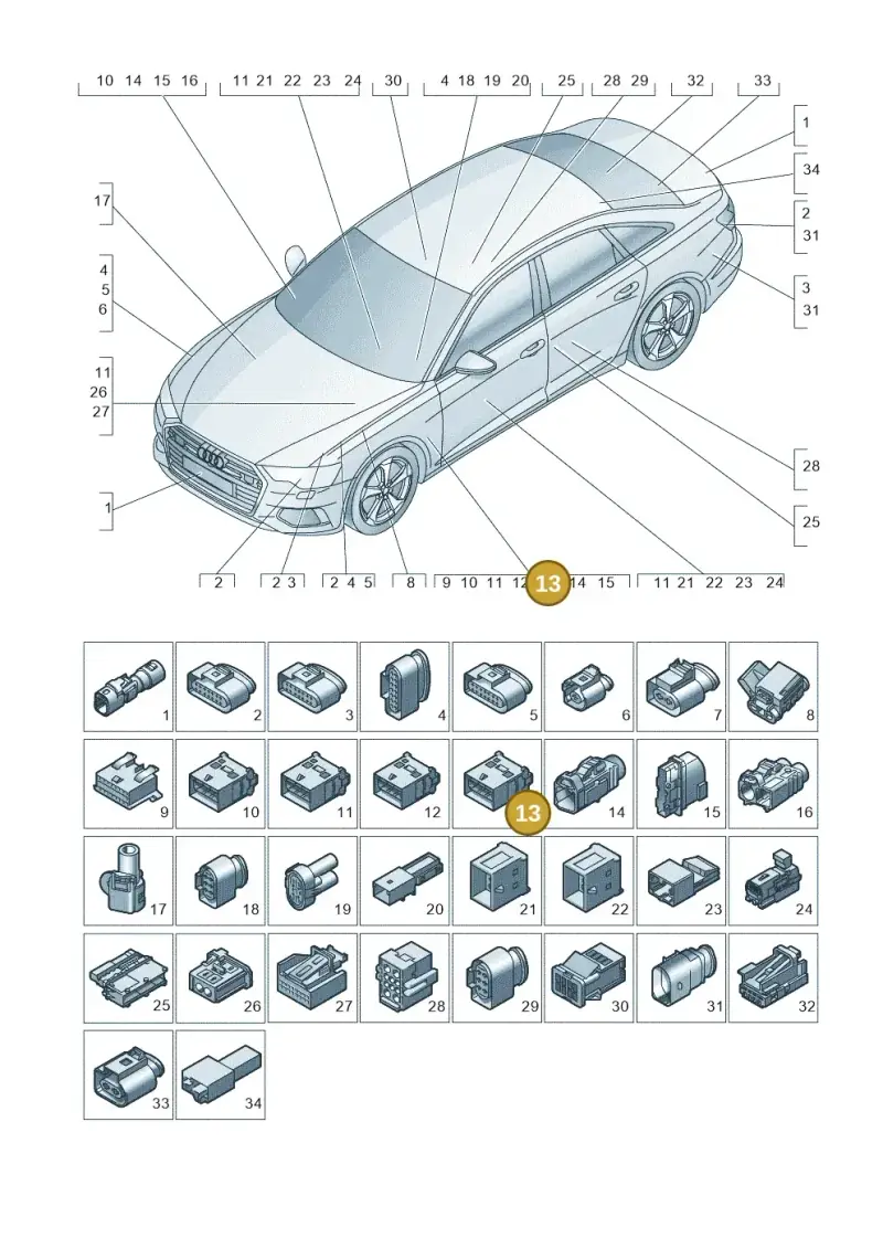 4F0972483D — Audi A6 2.0 (2018-) diagram 430971820, position 13