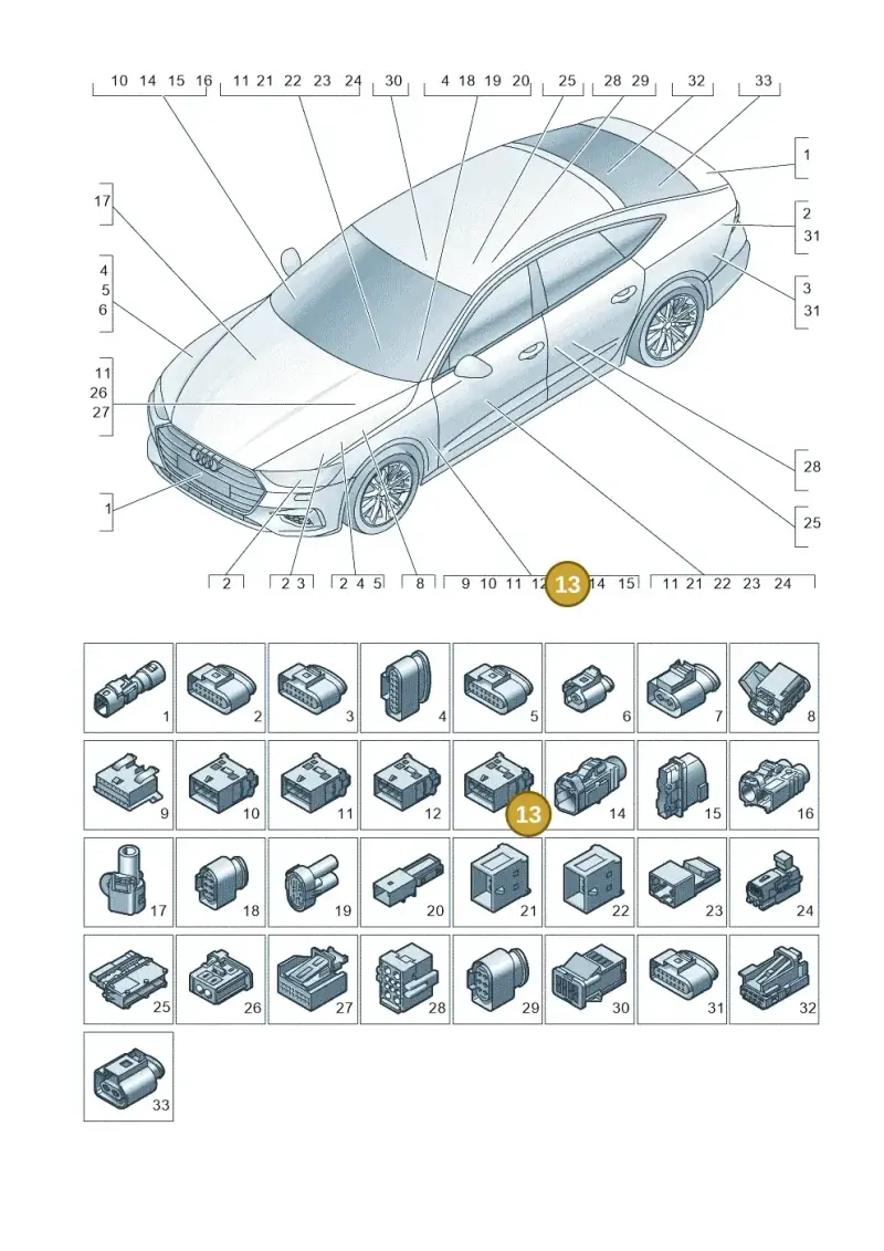 4F0972483D — Audi RS7 Sportback (2019-) diagram 435971820, position 13