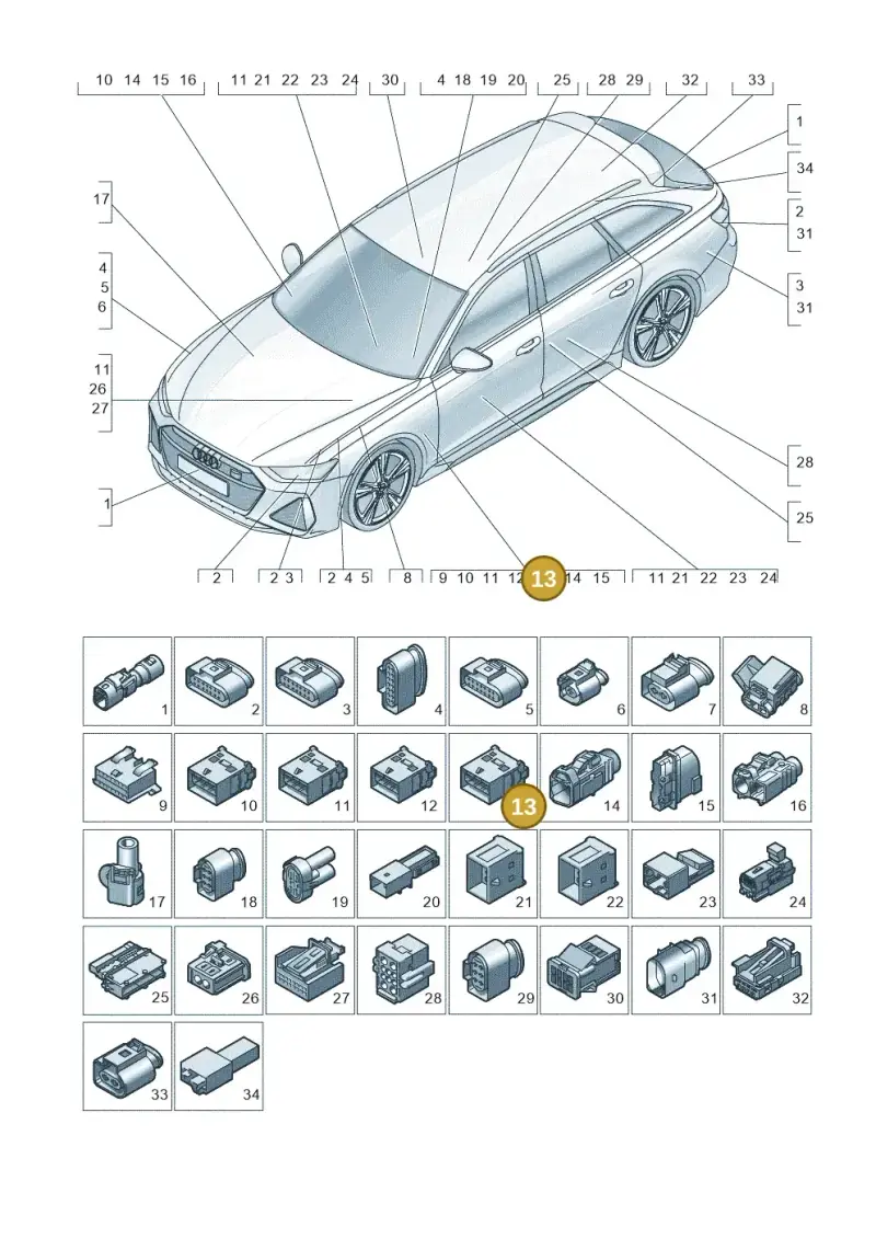4F0972483D — Audi RS6 Avant (2019-) diagram 537971820, position 13