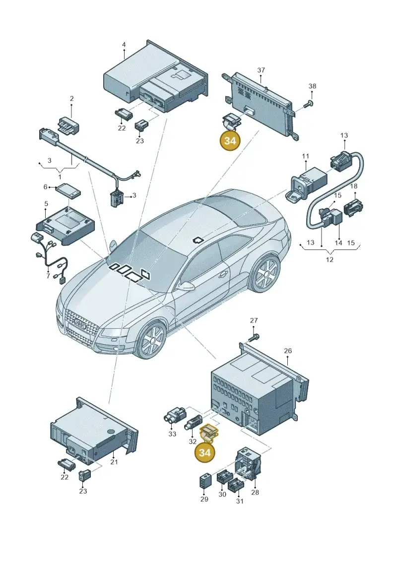 4F0972510 — Audi RS4 Av. qu. 4.2 (2012-2015) diagram 736035380, position 34