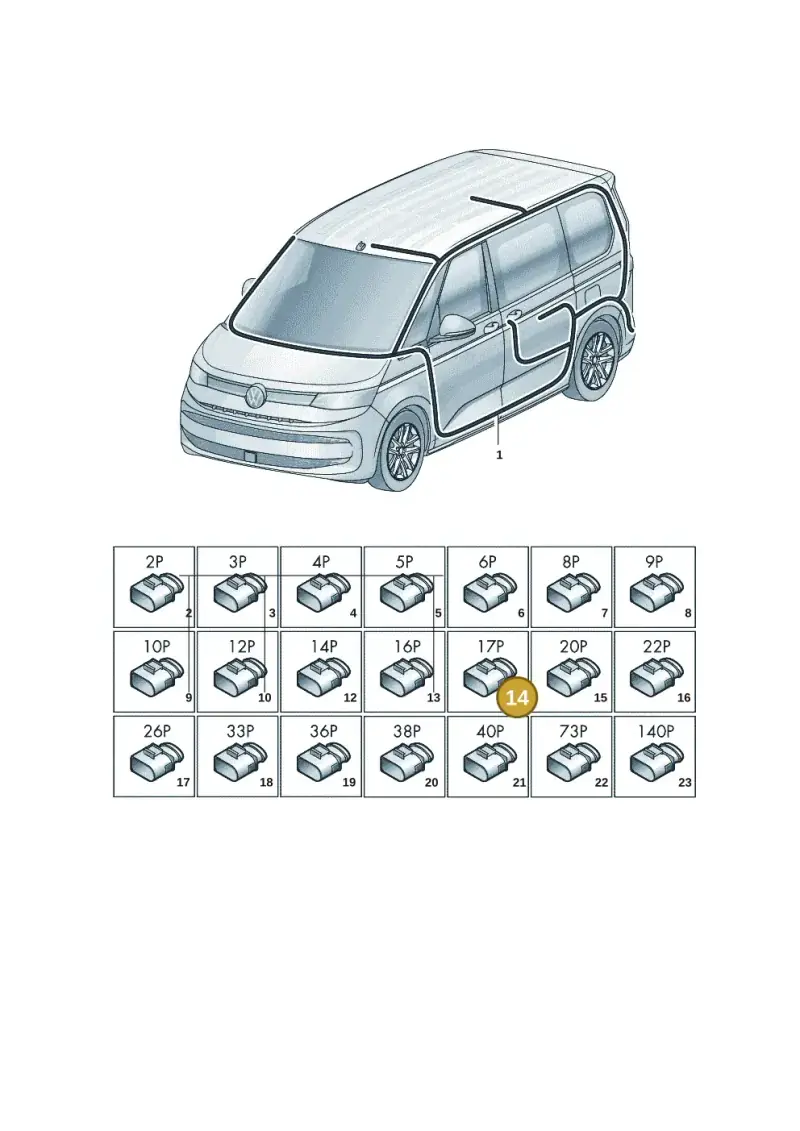 4F0972575C — Volkswagen Multivan (2021-2025) diagram 7t0972000, position 14