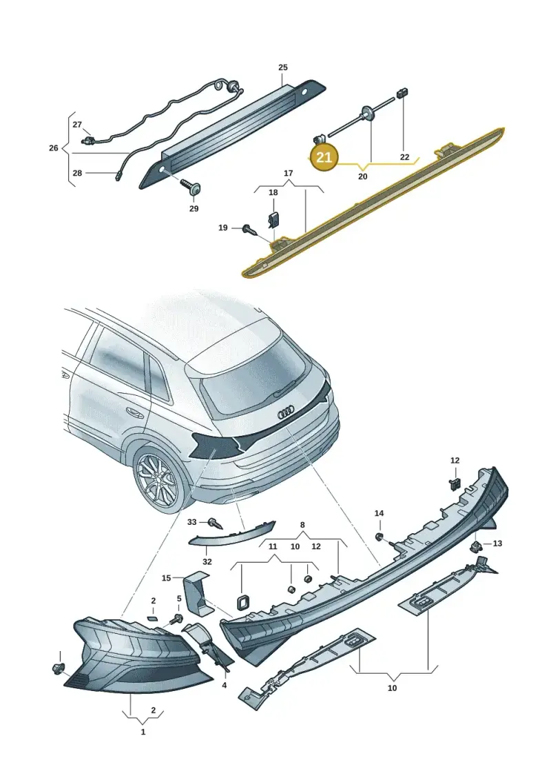 4F0973702 — Audi Q4 Sportback (2021-2022) diagram 89a945000, position 21