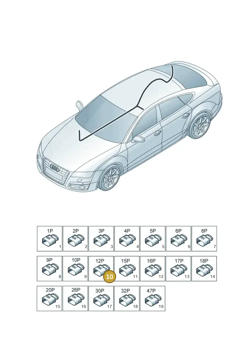 4F0973712 — Audi A7 Sportback (2014-2018) diagram 788971850, position 10