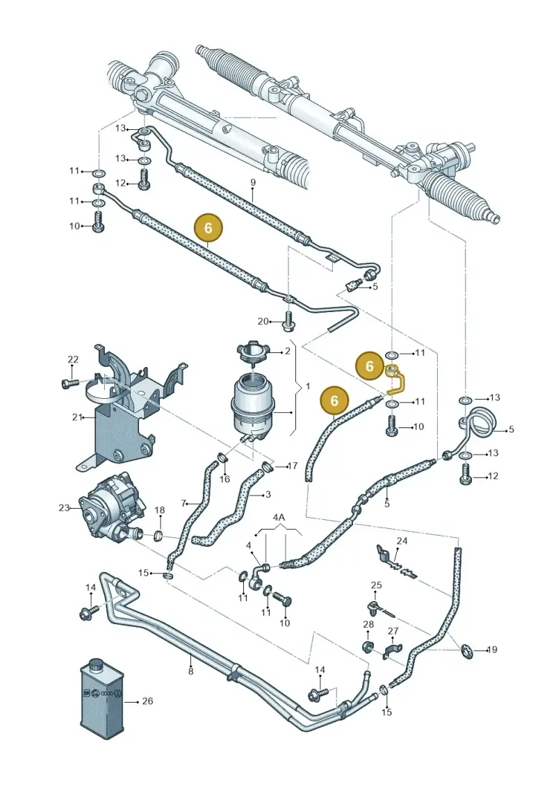 4F1422891M — Audi A6 2.7 TDI (2008-2011) diagram 448422500, position 6