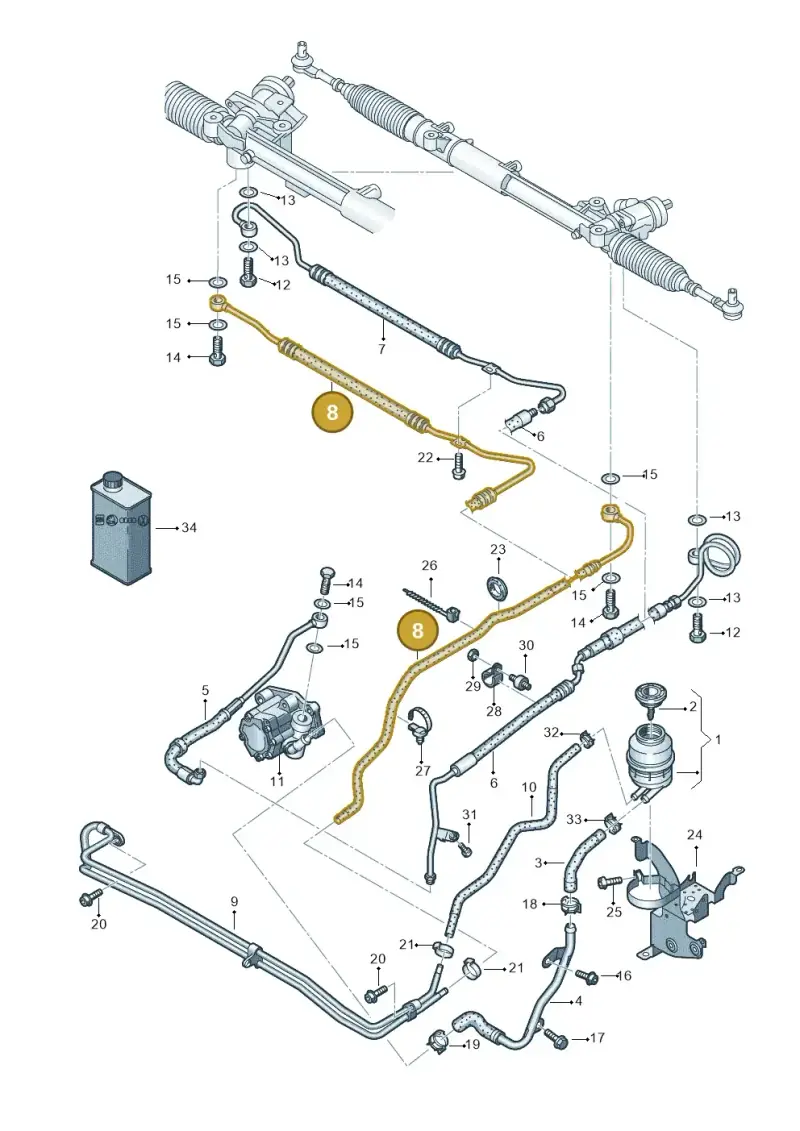 4F1422891M — Audi A6 2.7 TDI (2008-2011) diagram 448422800, position 8